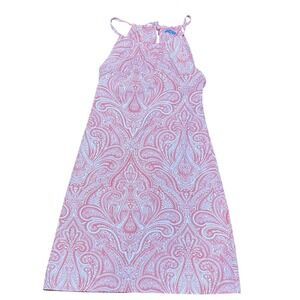 J. McLaughlin Women's XS Paisley Print Halter Dress Sleeveless Casual Pink White